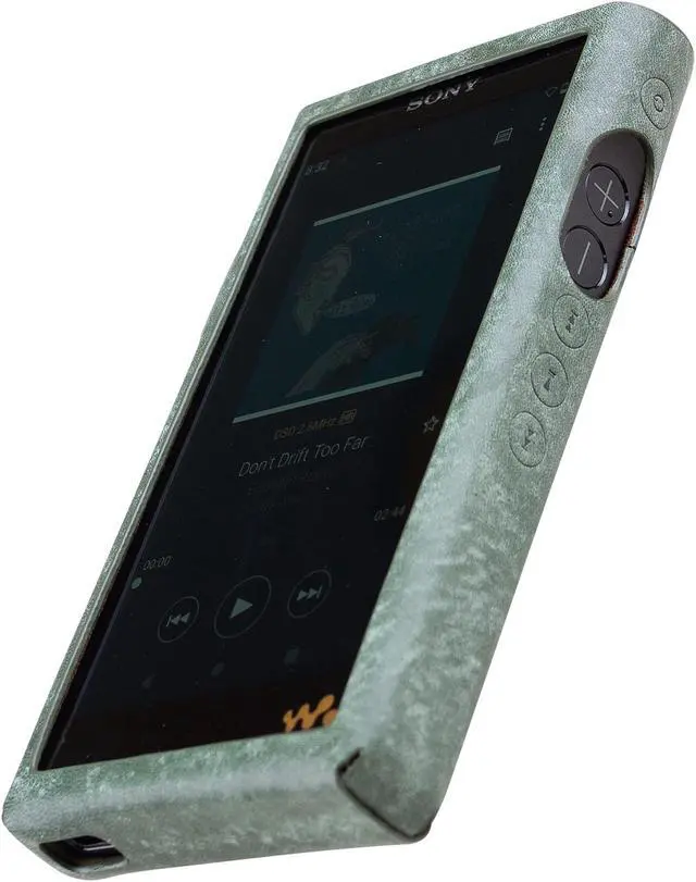 Alt view image 3 of 5 - MITER CASE Compatible with Sony NW-WM1AM2 / NW-WM1ZM2 Walkman , Handmade Italy Pueblo Leather Case Cover + a Screen Protector for WM1AM2 WM1ZM2 (Dark Green)
