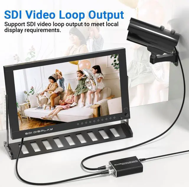 Alt view image 4 of 5 - MISOTT SDI to HDMI Converter with Loop Out, 1080P HDMI Adapter - Compatible with 3G/HD/SD-SDI, Auto Format Detection and Audio De-embedder