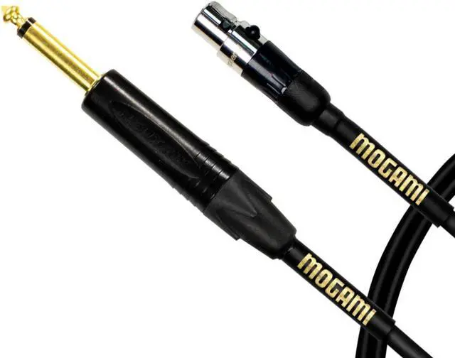 Main image of Mogami Gold BPSH TS-30 Belt Pack Instrument Cable for Wireless Instrument Systems, 1/4" TS Male Plug to Mini XLR-Female 4-Pin, Straight Connectors, 30 Inch