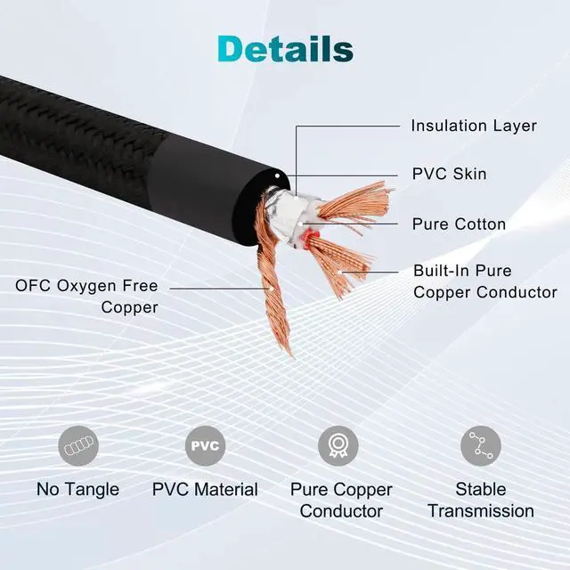 Alt view image 5 of 5 - Monosaudio HiFi Audio DC 2.5mm/2.1mm Cable High Purity OFC 4N 99.998% Pure Silver Audiophile Dedicated Audio DC5.5-2.1 Line 1A-3A for Audio,Speakers,S ubwoofers, Home Theater,Amp1M/3.3Ft