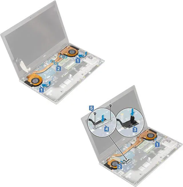 Alt view image 2 of 5 - Deal4GO CPU Cooling Fan MG75090V1-C170-S9A w/GPU Graphics Fan MG75090V1-C160-S9A Replacement for Dell Precision 7530 7540 M7530 M7540 P74F