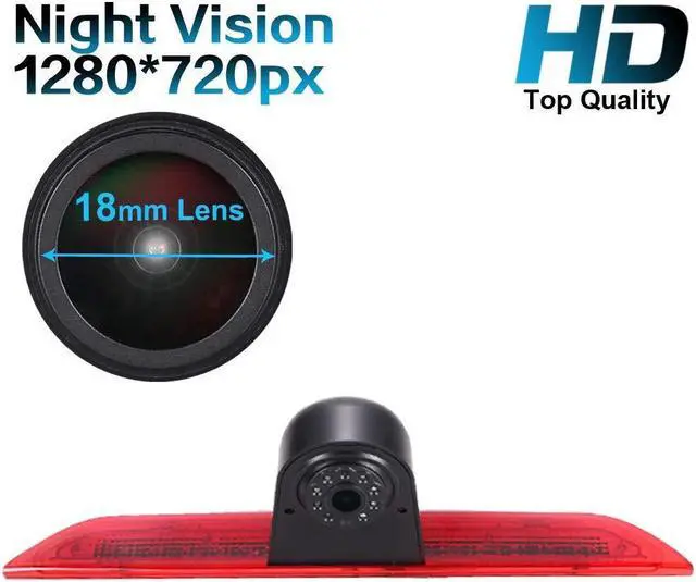 Alt view image 2 of 5 - Super HD 1280x720 Pixel 1000 TV Lines 3rd Brake Light Reversing car Camera Brake lamp Parking for Ford Transit Tourneo Custom Jumbo Kasten V363 F150 F250 F350 V636 MK8 2012-2020 Third MPV Waterproof