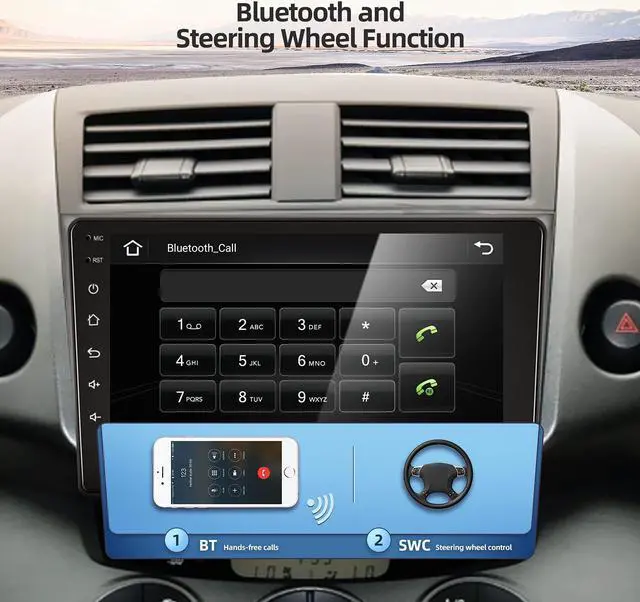 Alt view image 5 of 5 - NHOPEEW Android Car Stereo for 2006-2012 Toyota RAV4 9 inch Touch Screen Radio with Bluetooth/GPS Navigation/WiFi/Backup Camera
