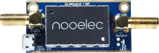 Main image of Nooelec Lana Barebones - Ultra Low-Noise Amplifier (LNA) Module for RF & Software Defined Radio (SDR). Wideband and Linear 20MHz-4000MHz Frequency Capability with Bias Tee & USB Power Options