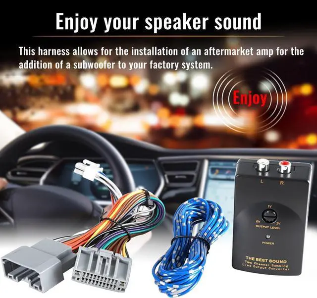 Alt view image 5 of 5 - NuIth Car Radio Amp Amplifier Wiring Harness Adapter for Chrysler/Dodge/Jeep 2008-UP Select Vehicles Non JBL System High to Low RCA Converter for Adding Amplifier Subwoofer to Stock Stereo