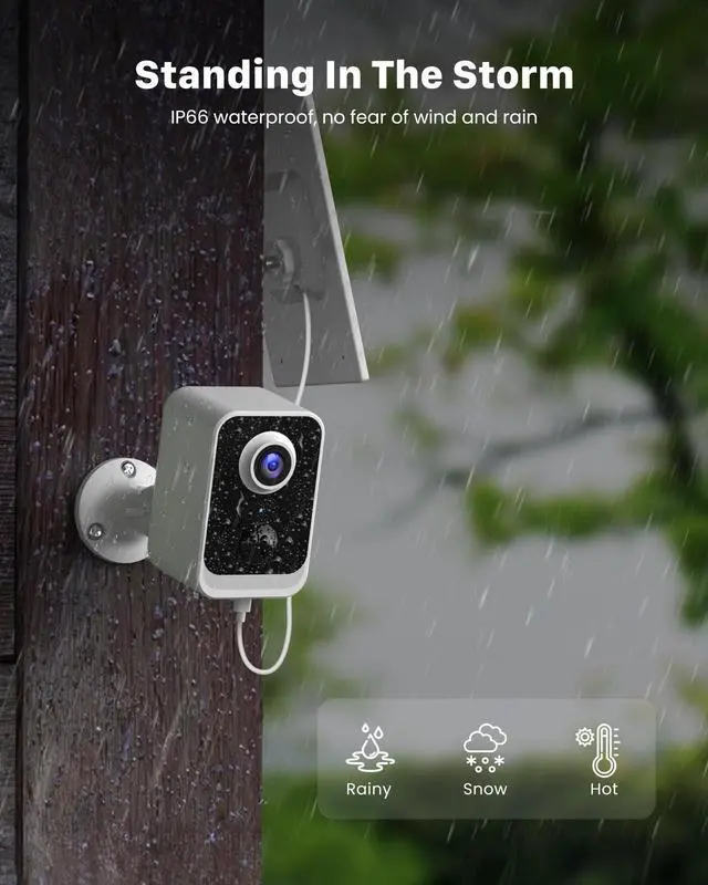 Alt view image 4 of 5 - PEEIPM Security Cameras Wireless Outdoor Solar: Battery Power Cameras for Home Security WiFi Seguridad Camara System Kit Surveillance Monitor with Motion Sensor Flood Light Alarm & Color Night Vision