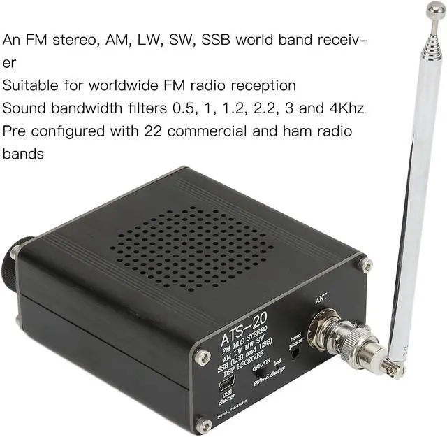 Alt view image 4 of 5 - Portable FM Shortwave Radio with SSB Reception,Professional Multifunction Aluminium Alloy All Band Radio Receiver,Radio for Outdoor Camping Home
