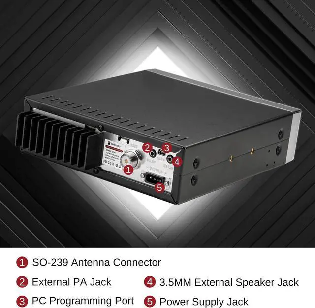 Alt view image 4 of 5 - Radioddity QT40 10 Meter SSB Ham Radio, Digital Noise Reduction 40W High Power Amateur Radio with NOAA Alert, AM/FM/PA Mobile Transceiver with CTCSS/DCS, USB Programming Cable, Perfect for Truck