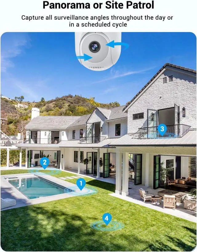Alt view image 2 of 5 - Light Bulb Security Camera Wireless Outdoor Indoor, 5G&2.4G WiFi Security Cameras with Patrol Function, AI Human Detection, Motion Tracking, Two-Way Talk, Color Night Vision, Alarm, 24/7 Recording