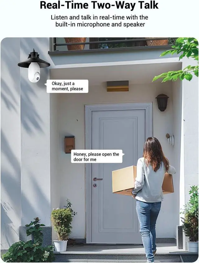 Alt view image 5 of 5 - Light Bulb Security Camera Wireless Outdoor Indoor, 5G&2.4G WiFi Security Cameras with Patrol Function, AI Human Detection, Motion Tracking, Two-Way Talk, Color Night Vision, Alarm, 24/7 Recording