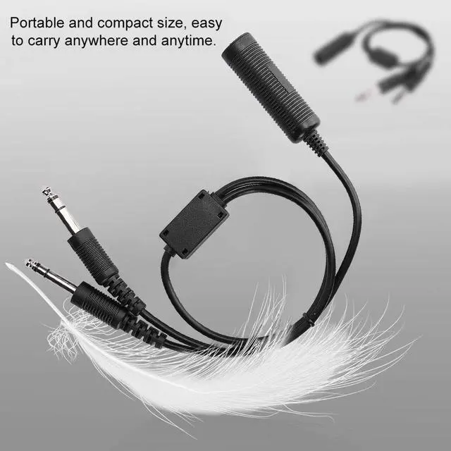 Alt view image 3 of 5 - Serounder Headset Adapter Cable,U174 Helicopter to General Aviation Headset Adapter Cable with Dual GA Plugs (3/16 "Mic Plug,1/4" Speaker Plug)