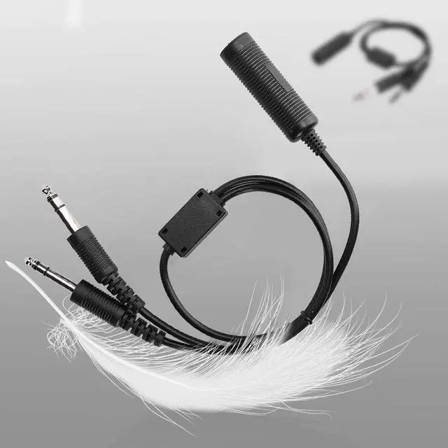 Alt view image 5 of 5 - Serounder Headset Adapter Cable,U174 Helicopter to General Aviation Headset Adapter Cable with Dual GA Plugs (3/16 "Mic Plug,1/4" Speaker Plug)