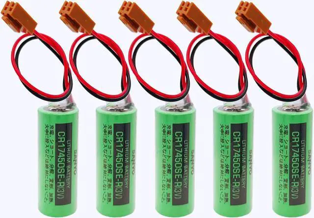 Main image of 5Pcs/Set CR17450SE-R 3V 2500mah PLC Battery for FANUC A98L-0031-0012 CNC System with Plug