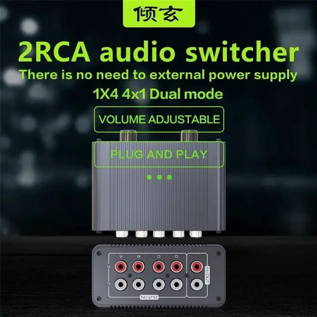 Alt view image 2 of 5 - 2 RCA Switch Audio Audio 2 Way switcher 2 4 to 1 aux 3.5mm Audio Jack Switch 2 3 4 in 1 Out Extension Female to Female Speaker swticher Adapter