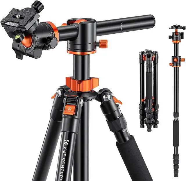 Main image of K&F Concept 67 inch Camera Tripod Horizontal Aluminum Tripods Portable Monopod with 360 Degree Ball Head Quick Release Plate for DSLR Cameras T255A4+BH-28L (TM2515T1)