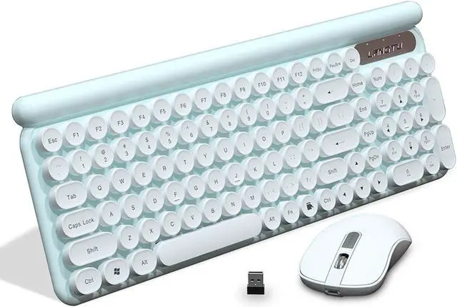 Main image of Wireless Mouse and Keyboard Combo,Ultra Thin 2.4G Cordless Punk Style Office Keyboard with USB Ergonomic Optical Mice Set for PC Laptops Notebooks Computer (Light Green)