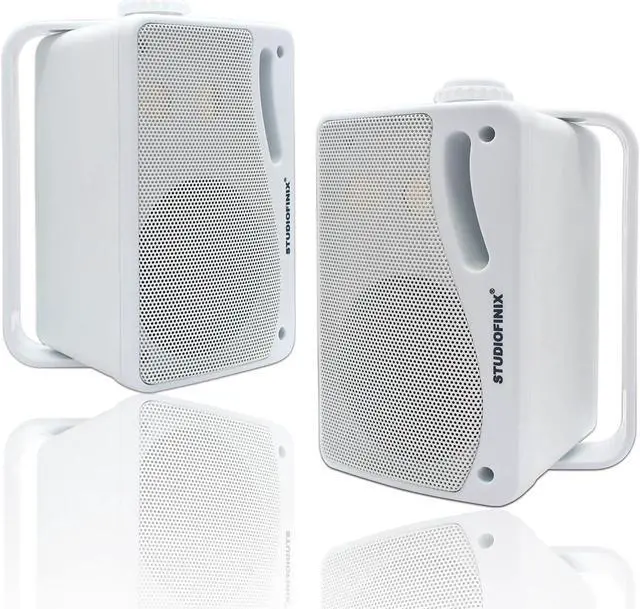 Main image of STUDIOFINIX 3.5 Inch Outdoor Bluetooth Speakers Waterproof Wired,3 Way 200W Upgrade Premium Wall Mount Speakers,Ideal use in Patio,Deck, Indoor OutdoorWhite