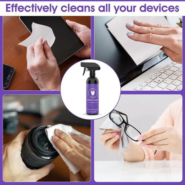 Alt view image 3 of 5 - Swanky Computer Screen Cleaner Kit: Set of Electronic Cleaner Spray Microfiber Cleaning Cloth for Tv Cleaner - Ipad Screen Cleaner - Iphone Cleaner - Monitor Cleaner - Laptop Cleaner (17 Oz, 6-Pack)