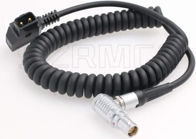 Alt view image 2 of 3 - SZRMCC 1B 6 Pin Female to D-Tap Coiled Power Cable for Red Epic Weapon Scarlet MoVI Pro/XL Camera Anton Bauer Battery (Right Angle 6pin Coiled Cable)