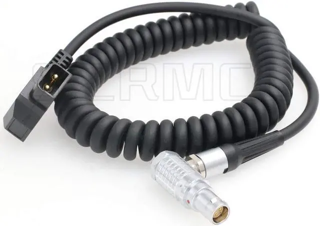 Alt view image 3 of 3 - SZRMCC 1B 6 Pin Female to D-Tap Coiled Power Cable for Red Epic Weapon Scarlet MoVI Pro/XL Camera Anton Bauer Battery (Right Angle 6pin Coiled Cable)