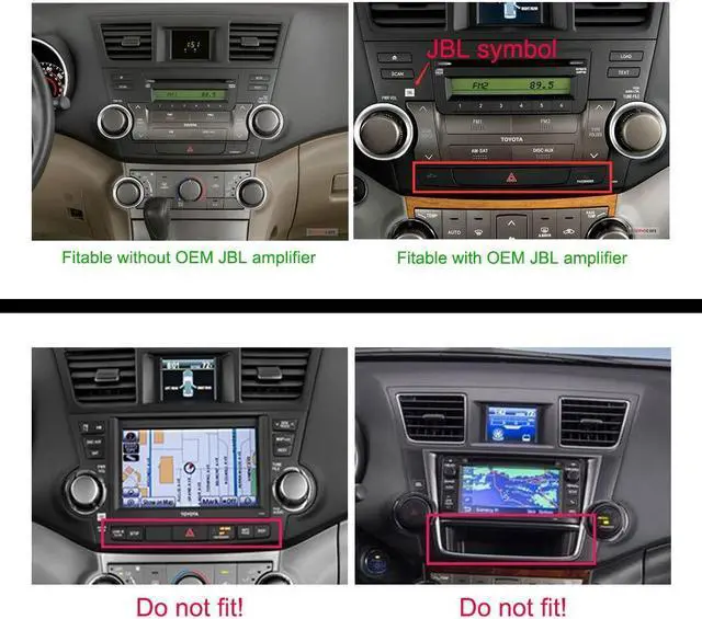 Alt view image 3 of 5 - SYGAV Android 13 Car Radio Stereo for 2008 2009 2010 2011 2012 Toyota Highlander with JBL Amplifier but Without OEM Navigation/Built-in Wireless Carplay Android Auto 10.2" Head Unit Video Player
