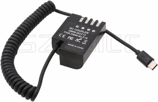 Alt view image 3 of 5 - SZRMCC DCC12 DC Coupler DMW BLF19 Dummy Battery to Type-C USB C PD Trigger Cable for Panasonic DMC GH5 GH4 GH3 Camera