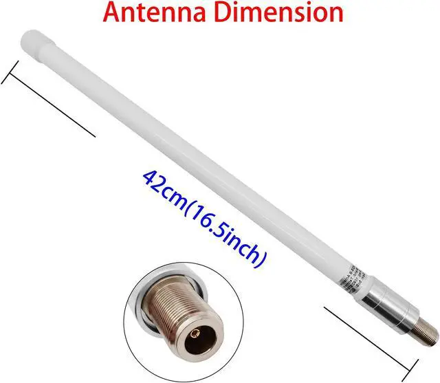 Alt view image 2 of 5 - 1090MHz 978MHz Dual Band ADS-B Antenna N-Type Female Outdoor 5dBi Fiberglass Antenna + 25ft N-Male to SMA-Male Extension Cable