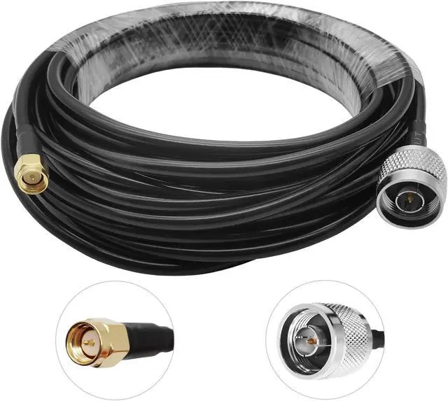 Alt view image 3 of 5 - 1090MHz 978MHz Dual Band ADS-B Antenna N-Type Female Outdoor 5dBi Fiberglass Antenna + 25ft N-Male to SMA-Male Extension Cable