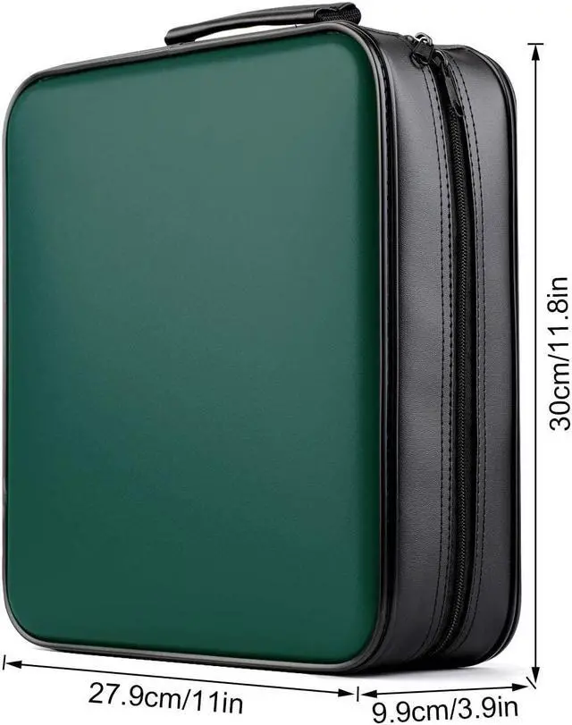 Alt view image 3 of 5 - DVD Storage CD Case Holder:TIMCORR DVD Binder Protective CD Book Portable DVD Organizer-CD Wallet 160+320 Disc Holder Hard Plastic Movie Case Black Green CD Portfolio