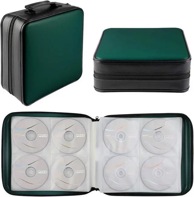 Alt view image 5 of 5 - DVD Storage CD Case Holder:TIMCORR DVD Binder Protective CD Book Portable DVD Organizer-CD Wallet 160+320 Disc Holder Hard Plastic Movie Case Black Green CD Portfolio