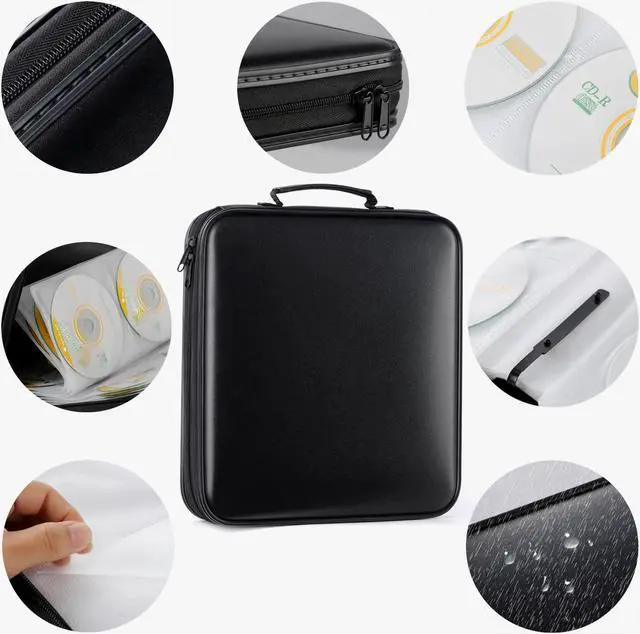 Alt view image 4 of 5 - DVD Storage CD Case Holder:TIMCORR DVD Binder Protective CD Book Portable DVD Organizer-CD Wallet 160+320 Disc Holder Hard Plastic Movie Case Black Green CD Portfolio