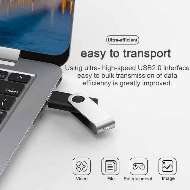 Alt view image 2 of 5 - TOPESEL 10 Pack 32GB USB 2.0 Flash Drive Memory Stick Thumb Drives (5 Mixed Colors: Black Blue Green Red Silver)