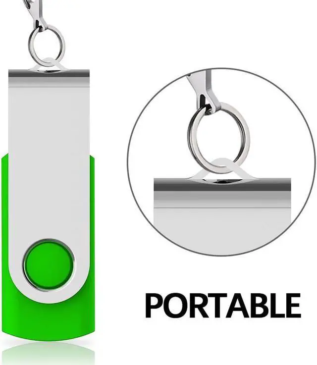 Alt view image 5 of 5 - TOPESEL 10 Pack 32GB USB 2.0 Flash Drive Memory Stick Thumb Drives (5 Mixed Colors: Black Blue Green Red Silver)