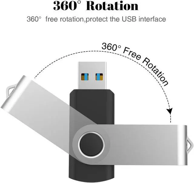 Alt view image 3 of 5 - TOPESEL 10 Pack 32GB USB 2.0 Flash Drive Memory Stick Thumb Drives (5 Mixed Colors: Black Blue Green Red Silver)