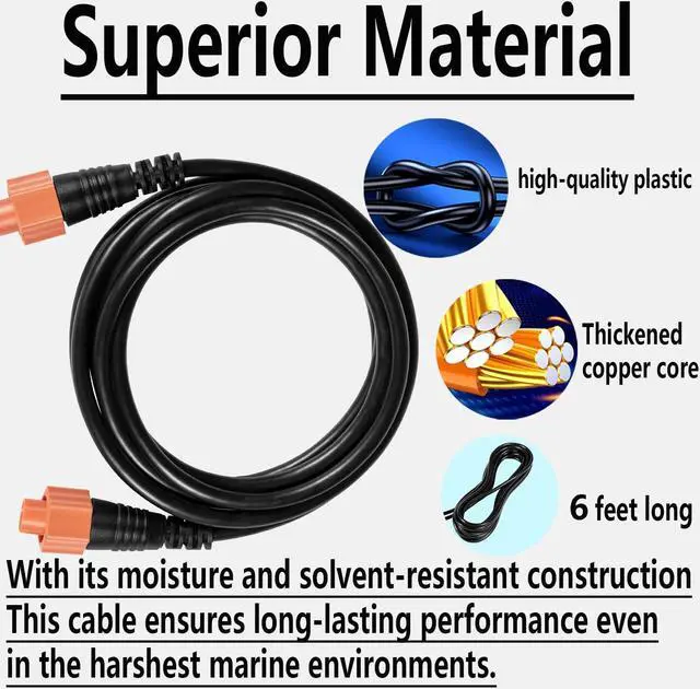 Alt view image 4 of 5 - Bonbo 3005.6855 Replacement for Lowrance 6Ft/1.82M Ethernet Crossover Cable
