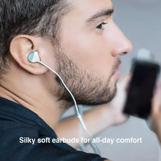 Alt view image 4 of 5 - TUNAI Piano Audiophile Earphones - Hi-Res Earbuds with Dual Drivers for Incredible Balanced Sound and Clear Treble - Great for Workouts at The Gym, Sports, Listening at Home (Polar Blue)