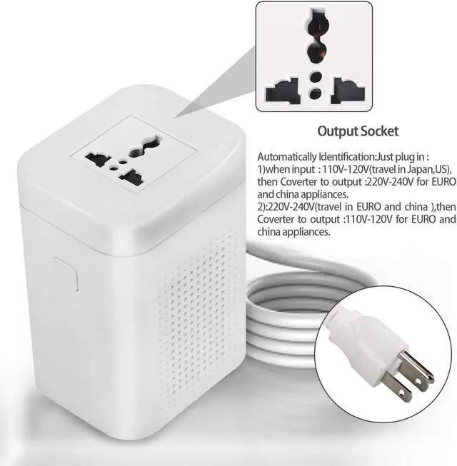 Alt view image 3 of 5 - uyoyous 200W Step Up Transformer 110V to 220V Voltage Converter for US to EU Appliances, Step Up 110V to 220V Voltage Converter Transformer with Circuit Breaker Protection