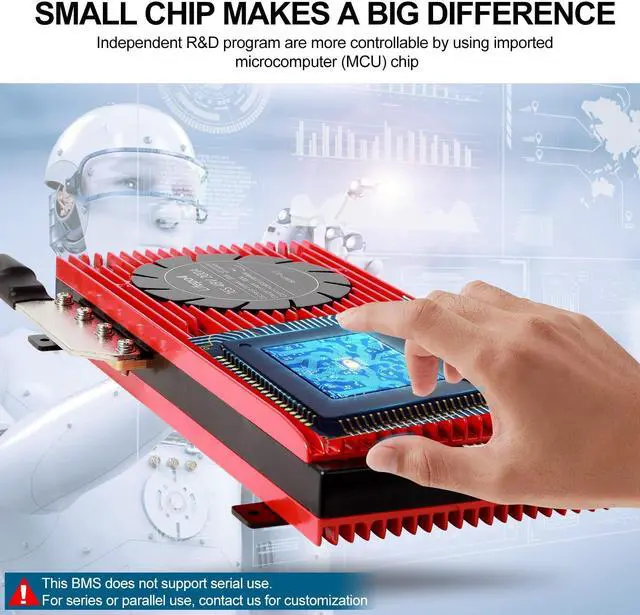 Alt view image 4 of 5 - VNSZNR LiFePO4 BMS 48V 16S 200A Smart PCB Battery Protection Board Battery Management System with Balance Leads Wires and Wireless Module for Lithium Iron Phosphate