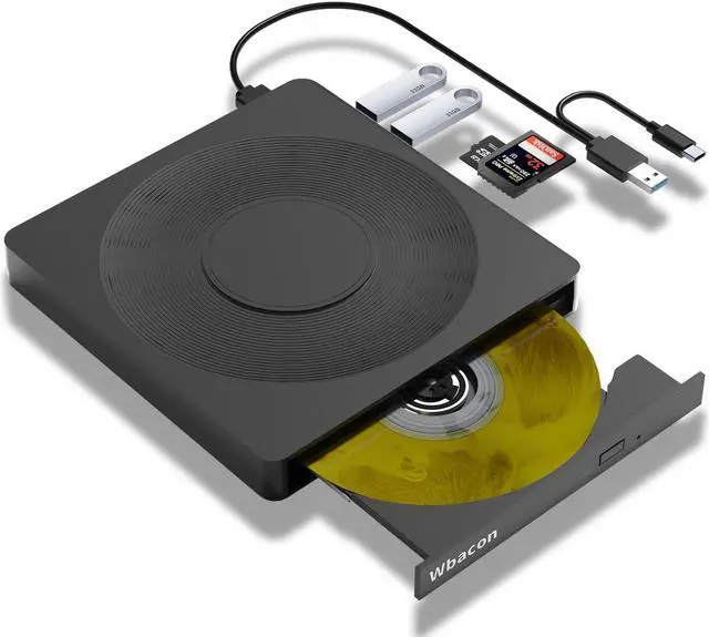 5 in 1 External DVD Player For Laptop with LightScribe DVD