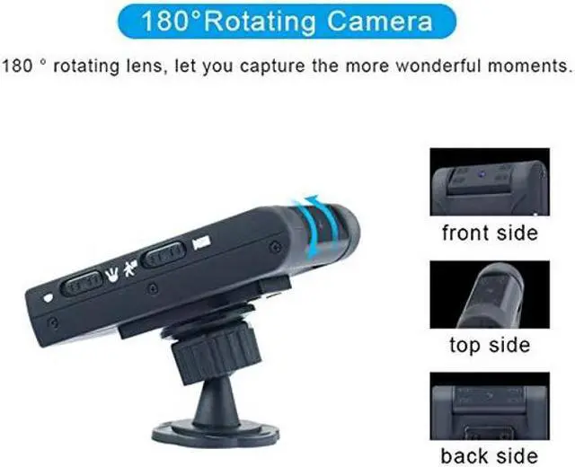 Alt view image 4 of 5 - Winnes HD Night Vision Camera, 1080P Strong Magnetic Rotating Motion DV Back Clip Handheld Camera Portable Smart Camera