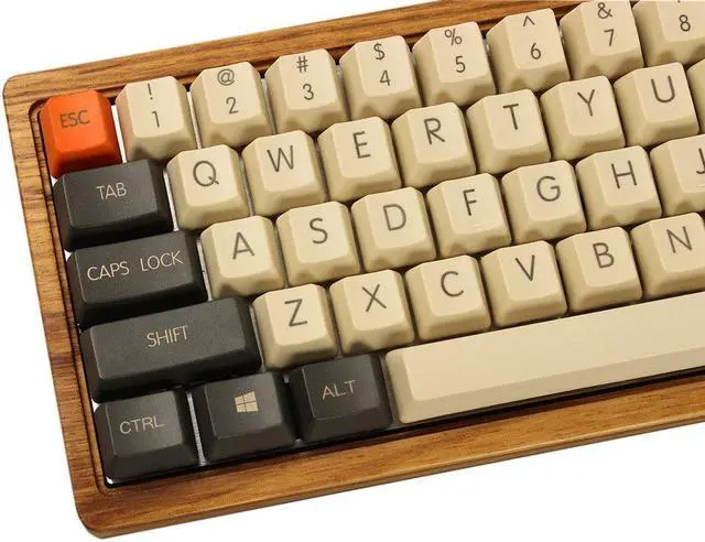 Alt view image 2 of 3 - YMDK Carbon Top Print 60 87 104 Keycaps Thick PBT OEM Profile Keycap for MX Mechanical Keyboard (Only Keycap) (104)