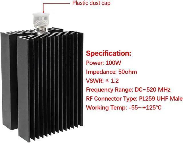 Alt view image 3 of 5 - XRDS -RF 100W PL259 UHF Male RF Dummy Load for Ham Radio, 50 Ohm Dummy Load