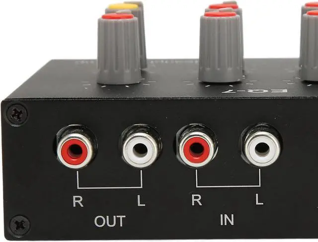 Alt view image 4 of 5 - 7 Band Sound Equalizer, 3.5mm Input Car Sound Equalizer Ear Amplifier Output Input 12dB High Bass Adjustment Dual Channel Digital Equalizer