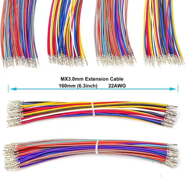 Alt view image 3 of 5 - Yoeruyo Micro-Fit 3.0mm Pitch Connector with Premium 22AWG Pre-Crimped Cables,Compatible with Molex 3.0mm Singlel Row 1/2/3/4/5/6Pin Housing (MX3.0-Single)