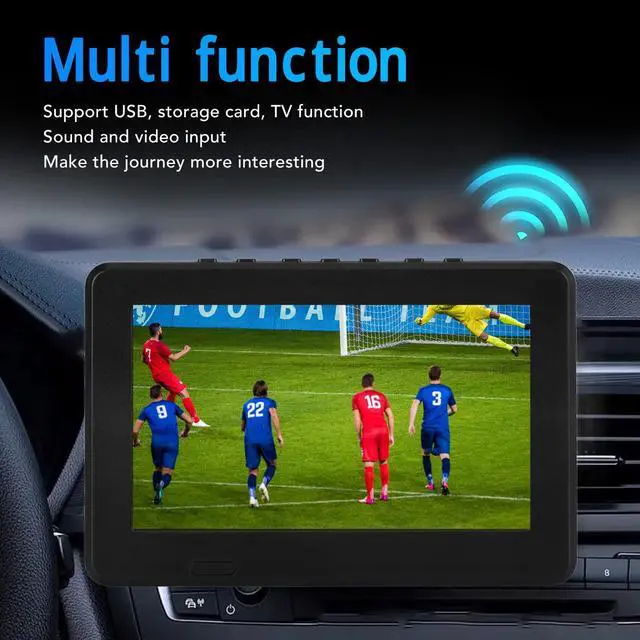 Alt view image 2 of 5 - Yoidesu 7 Inch Portable Widescreen TV, 1080P LED ATSC Analog Television for Car Camping Outdoor Kitchen, Mini Digital TV with 1500mAh Rechargeable Battery USB TF