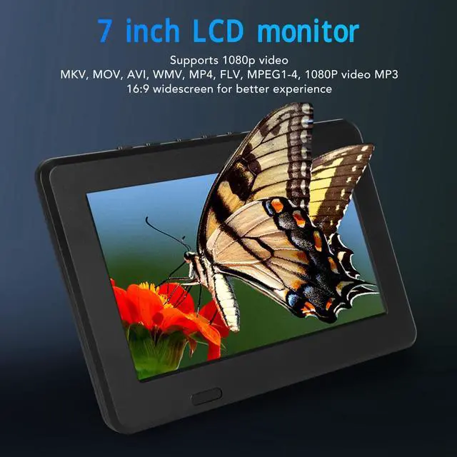 Alt view image 5 of 5 - Yoidesu 7 Inch Portable Widescreen TV, 1080P LED ATSC Analog Television for Car Camping Outdoor Kitchen, Mini Digital TV with 1500mAh Rechargeable Battery USB TF