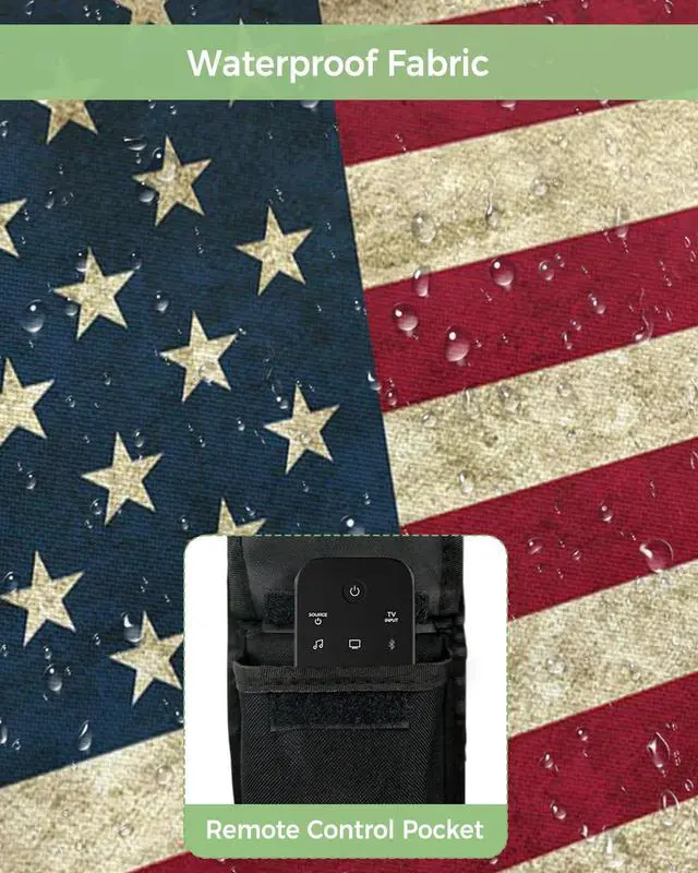 Alt view image 3 of 5 - Yukro Outdoor TV Cover 40 to 43 Inches, American Flag Waterproof and Weatherproof TV Cover with Remote Control Pocket, Flat Screen TV Cover Protector for Outside TV