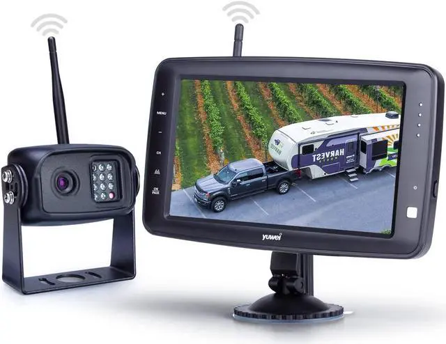 Main image of Wireless Backup Camera System with 7 inch Splitscreen, Waterproof Wireless Rear View Camera with Night Vision, Support add 2nd Wireless Reversing Camera for Trailer, RV, Trucks, Horse-Trailer, etc