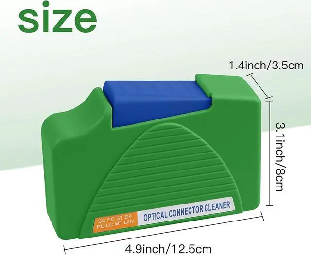 Alt view image 2 of 5 - Duogalia Fiber Cleaner Box - 5 Pack FTTH Fiber Optic Cleaning Box for FC & SC & ST & LC End Faces & Optical Connectors -Over 500 Times Anti Static Clean Swab, Green