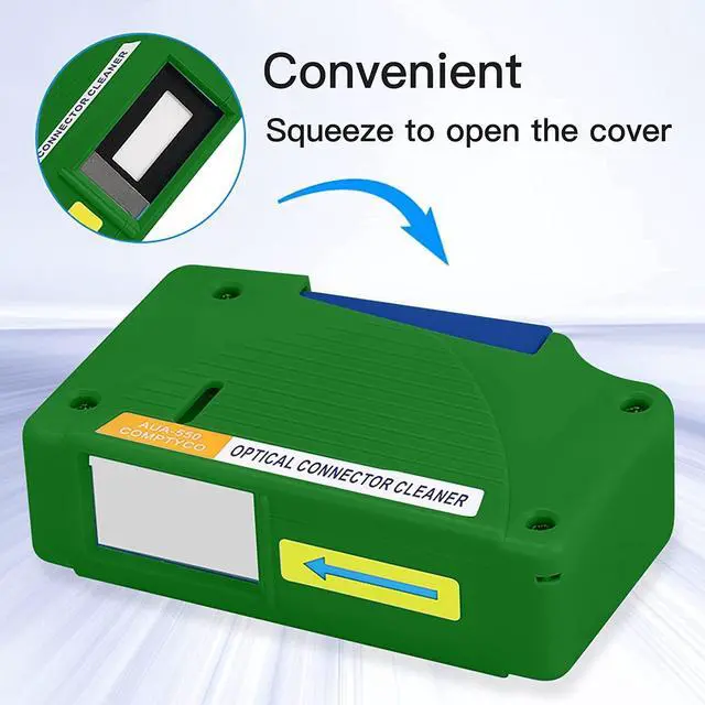 Alt view image 4 of 5 - Duogalia Fiber Cleaner Box - 5 Pack FTTH Fiber Optic Cleaning Box for FC & SC & ST & LC End Faces & Optical Connectors -Over 500 Times Anti Static Clean Swab, Green